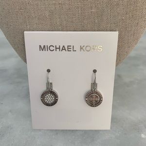 Michael Kors Crystal Spinner Drop Logo Earrings